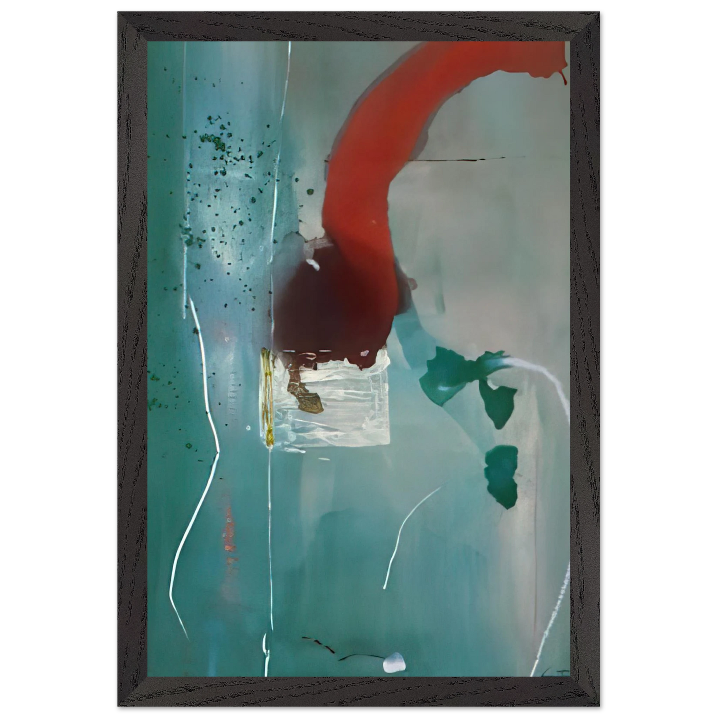 Helen Frankenthaler - Square One - 1985 Wall art - 50x70 cm / 20x28 Inches - Premium Wooden Framed Poster With Fine Art Paper - White frame