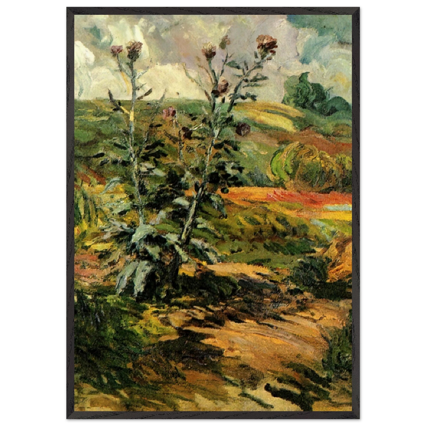 Two Thistles - Vincent van Gogh Framed Art Print – Black Wooden Frame - Default Title - -Framed Art Print
