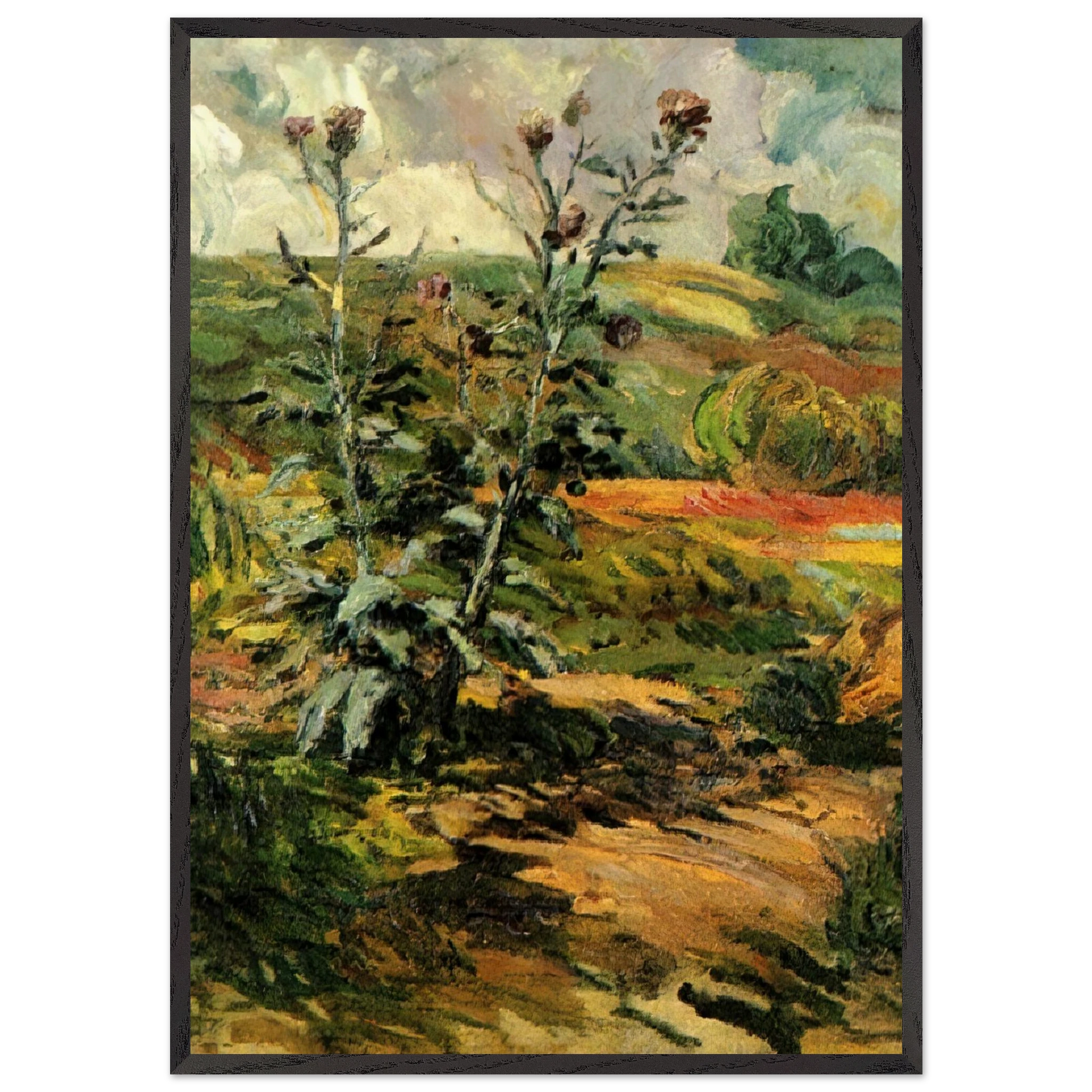 Two Thistles - Vincent van Gogh Framed Art Print – Black Wooden Frame - Default Title - -Framed Art Print