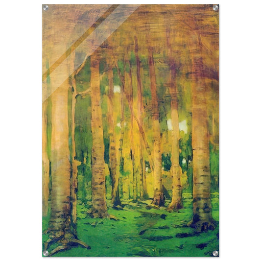 A Birch Grove. Spots of sunlight - Arkhyp Kuindzhi Acrylic Print - 70x100 cm / 28x40″ inches | Arkhyp Kuindzhi Wall Art | Arkhyp Kuindzhi Prints