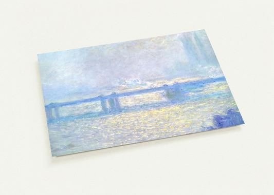 Charing Cross Bridge, Overcast Weather By claude monet Pack of 10 Post Cards | claude monet Post Cards | A6 (10.5 x 14.8 cm) - 4.1 x 5.8 inches