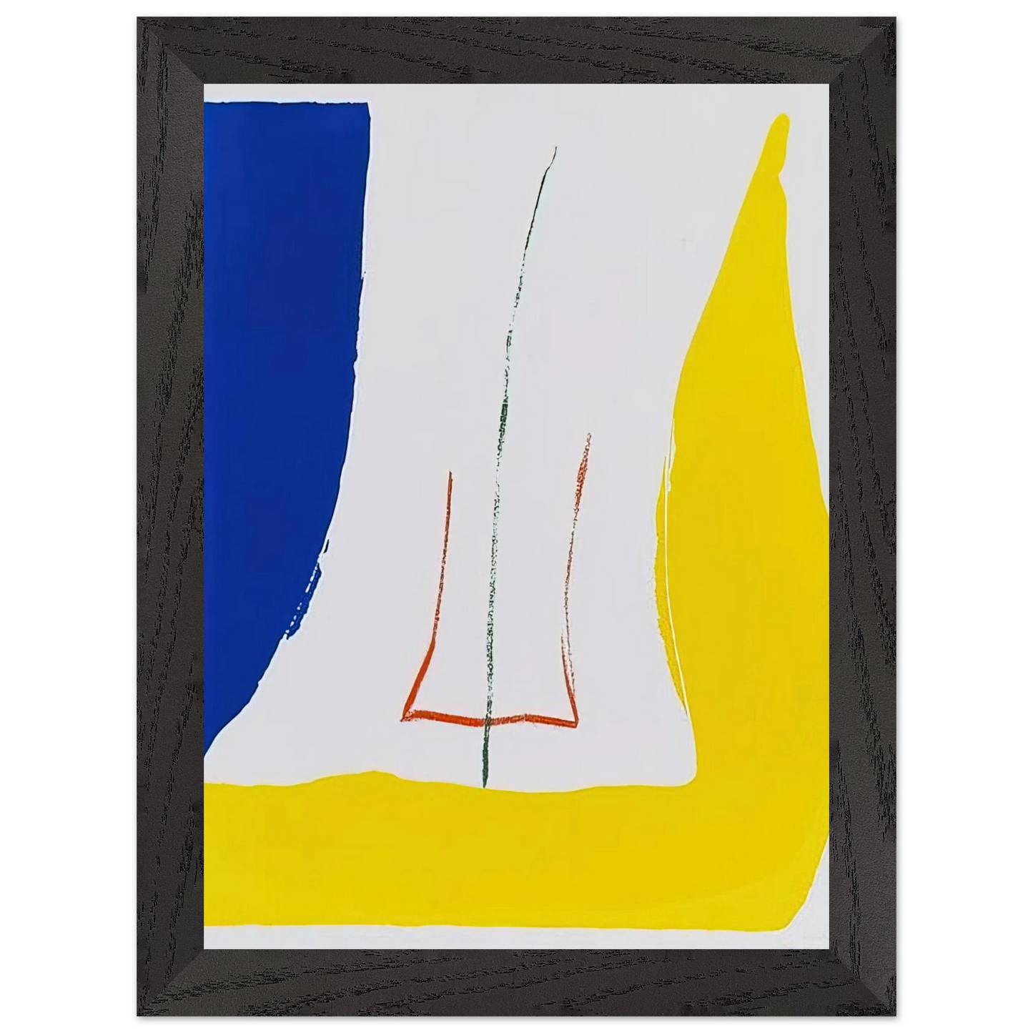 Helen Frankenthaler - Sun Corner - 1968 Wall art - 21x29.7 cm / 8x12" - Premium Wooden Framed Poster With Fine Art Paper - Black frame