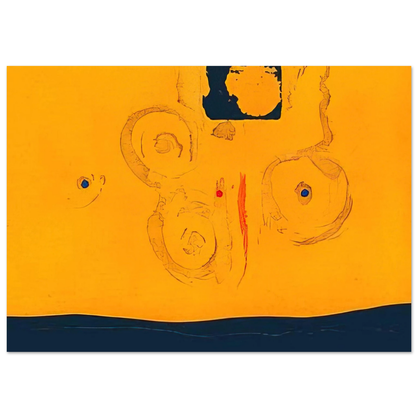 Helen Frankenthaler - Plaza Real - 1988 Wall art - 30x40 cm / 12x16 inches - Premium Wooden Framed Poster With Fine Art Paper - Wood frame