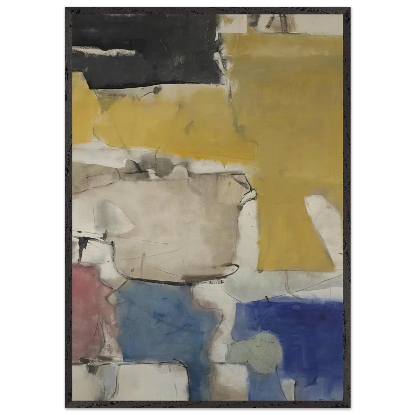 Albuquerque 9 - Richard Diebenkorn Framed Art Print – Black Wooden Frame - Default Title - -Framed Art Print