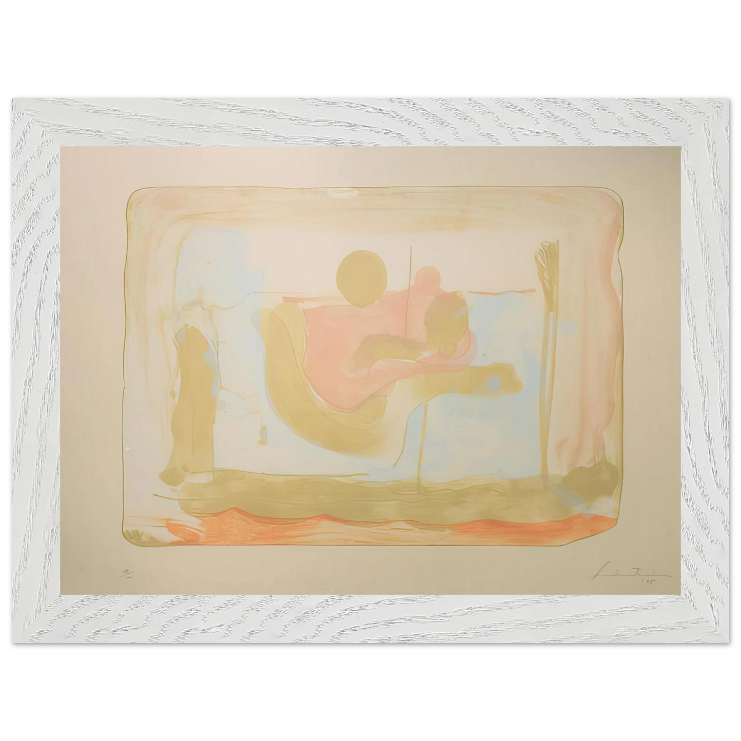 Helen Frankenthaler - Reflections I - 1995 Wall art - 20x25 cm / 8x10 inches - Premium Wooden Framed Poster With Fine Art Paper - Wood frame