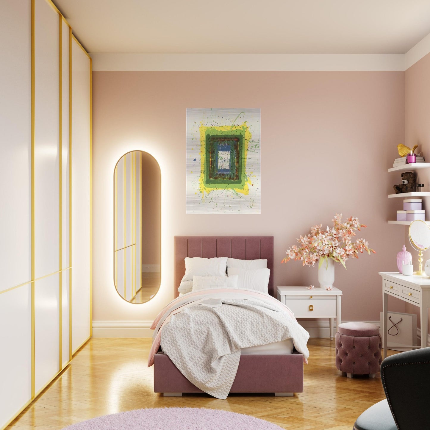 Untitled  SF 354  - Sam Francis Brushed Aluminum Print - 70x100 cm / 28x40 inches | Sam Francis Aluminum Print | Sam Francis Prints