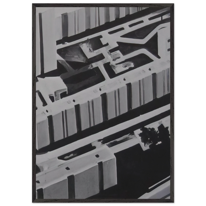 TOWNSCAPE SL 1969 0 - Gerhard Richter 70x100 cm / 28x40 inches Framed Art Print – Black Wooden Frame