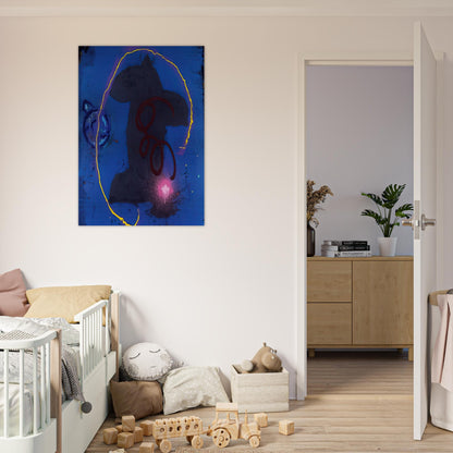 Black Something 8.2.90 - 1990 - John Hoyland Brushed Aluminum Print - 70x100 cm / 28x40 inches | John Hoyland Aluminum Print | John Hoyland Prints