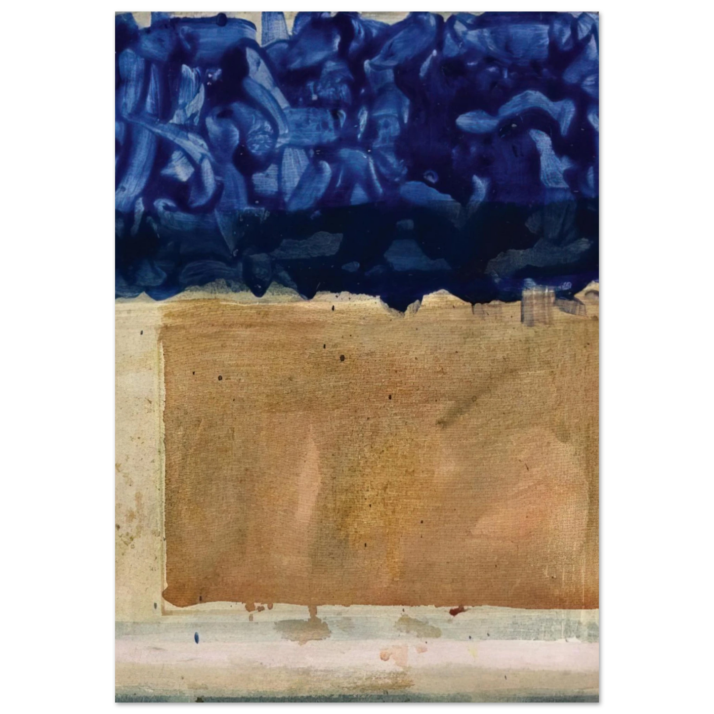 Helen Frankenthaler - Shoreline - 1952 Wall art - 20x25 cm / 8x10 inches - Premium Wooden Framed Poster With Fine Art Paper - White frame