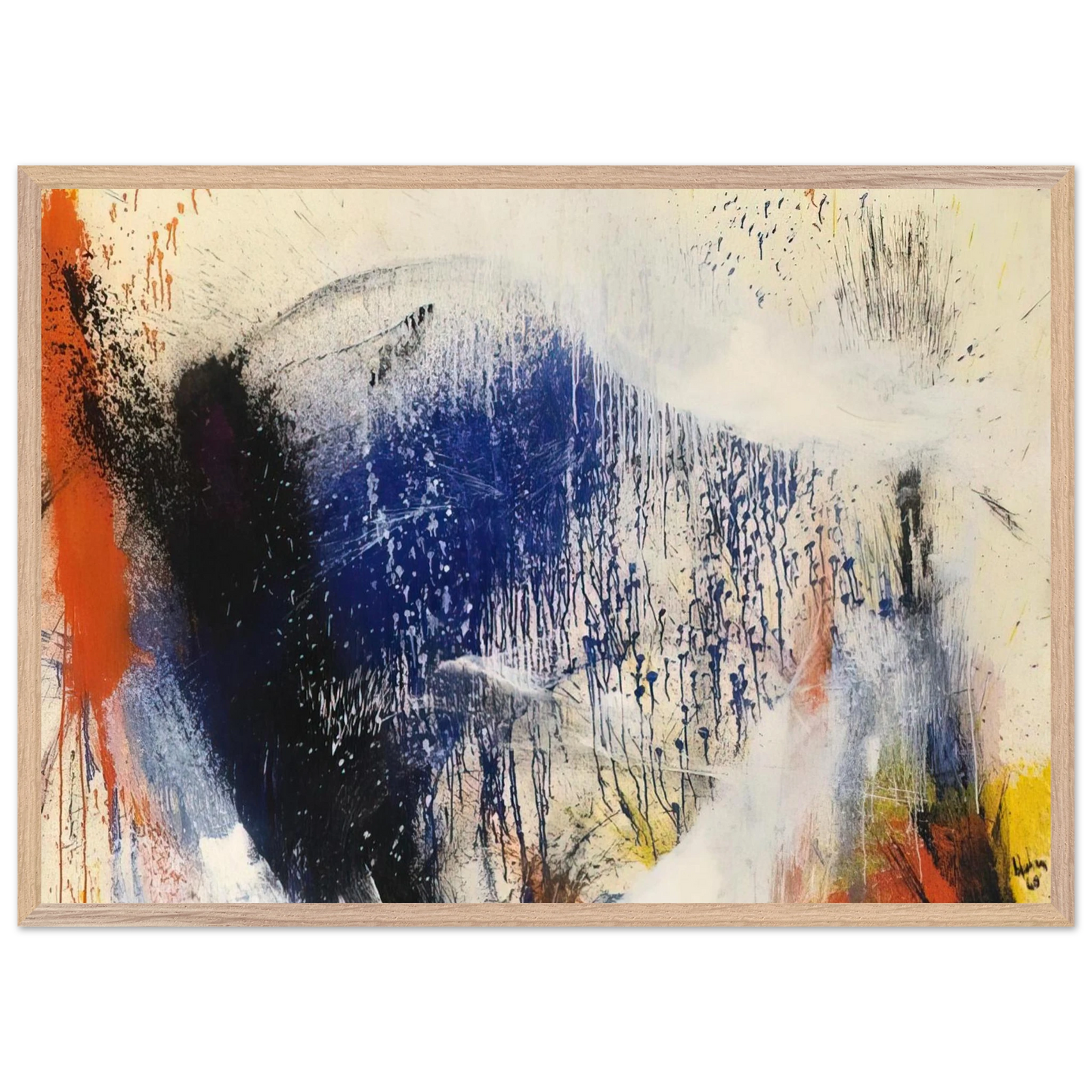 Helen Frankenthaler - Untitled - 1960 Wall art - 70x100 cm / 28x40 inches - Premium Wooden Framed Poster With Fine Art Paper - Wood frame