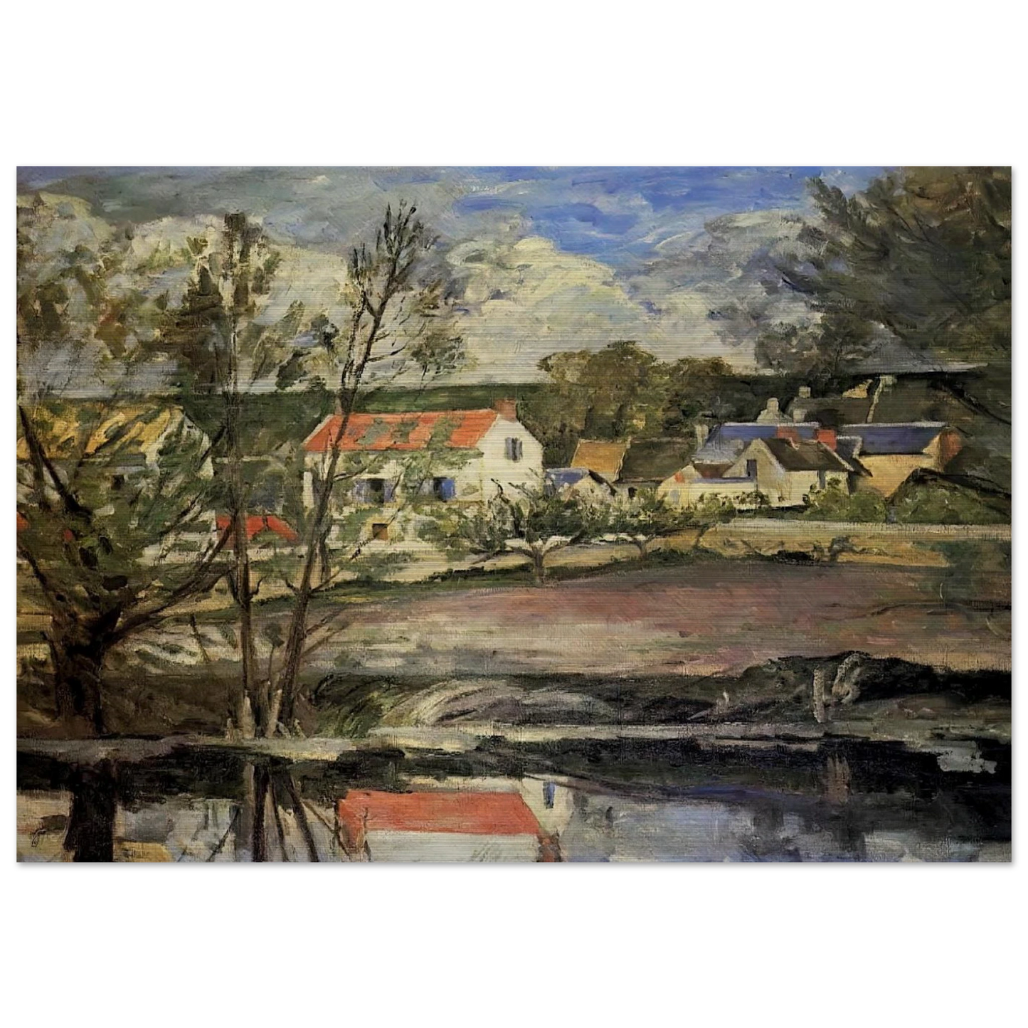 In the Oise Valley - Paul Cézanne Brushed Aluminum Print - 70x100 cm / 28x40 inches | Paul Cézanne Aluminum Print | Paul Cézanne Prints