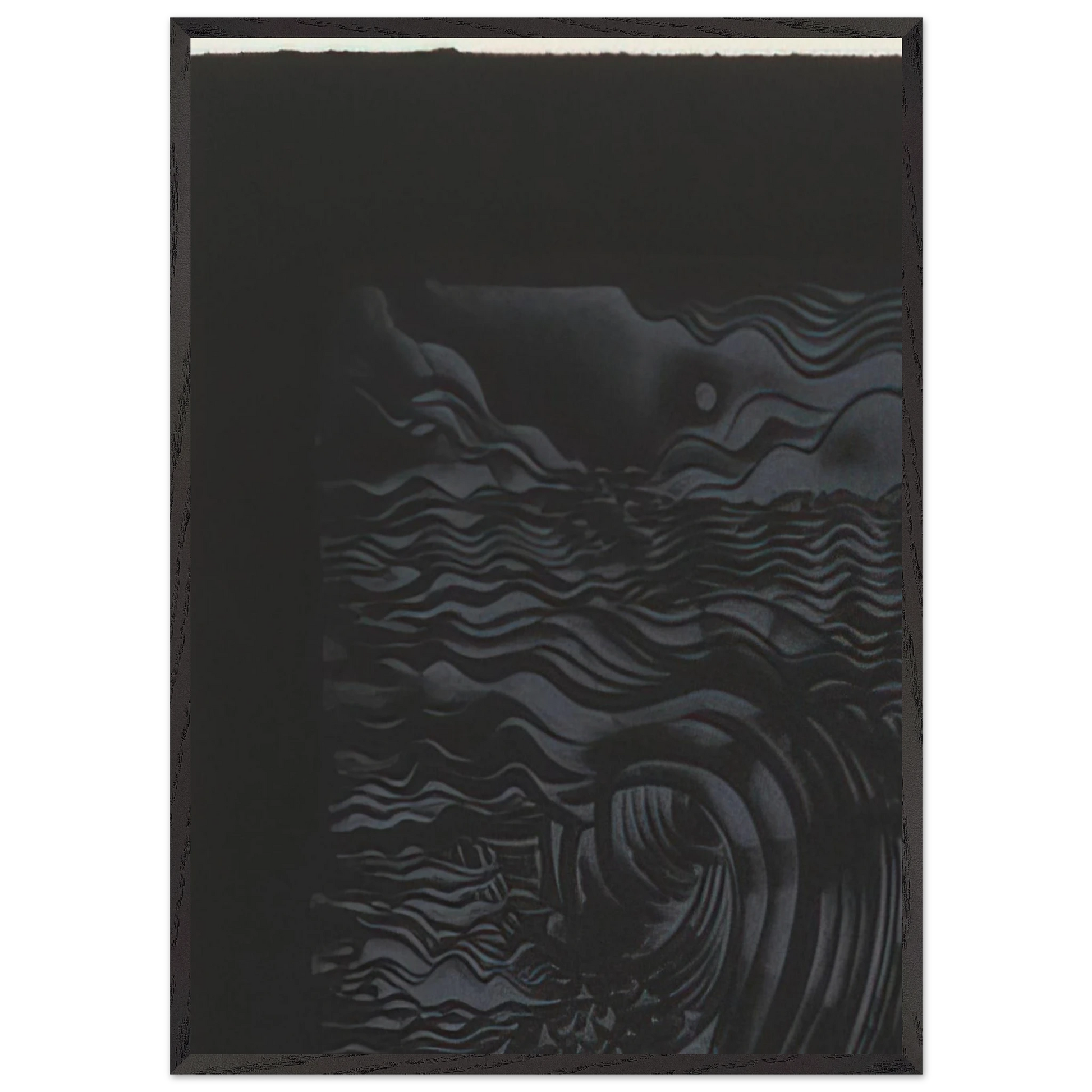 STUDY FOR AN UNTITLED PRINT WHITE ON BLACK 1982 - Lee Bontecou 70x100 cm / 28x40 inches Framed Art Print – Black Wooden Frame