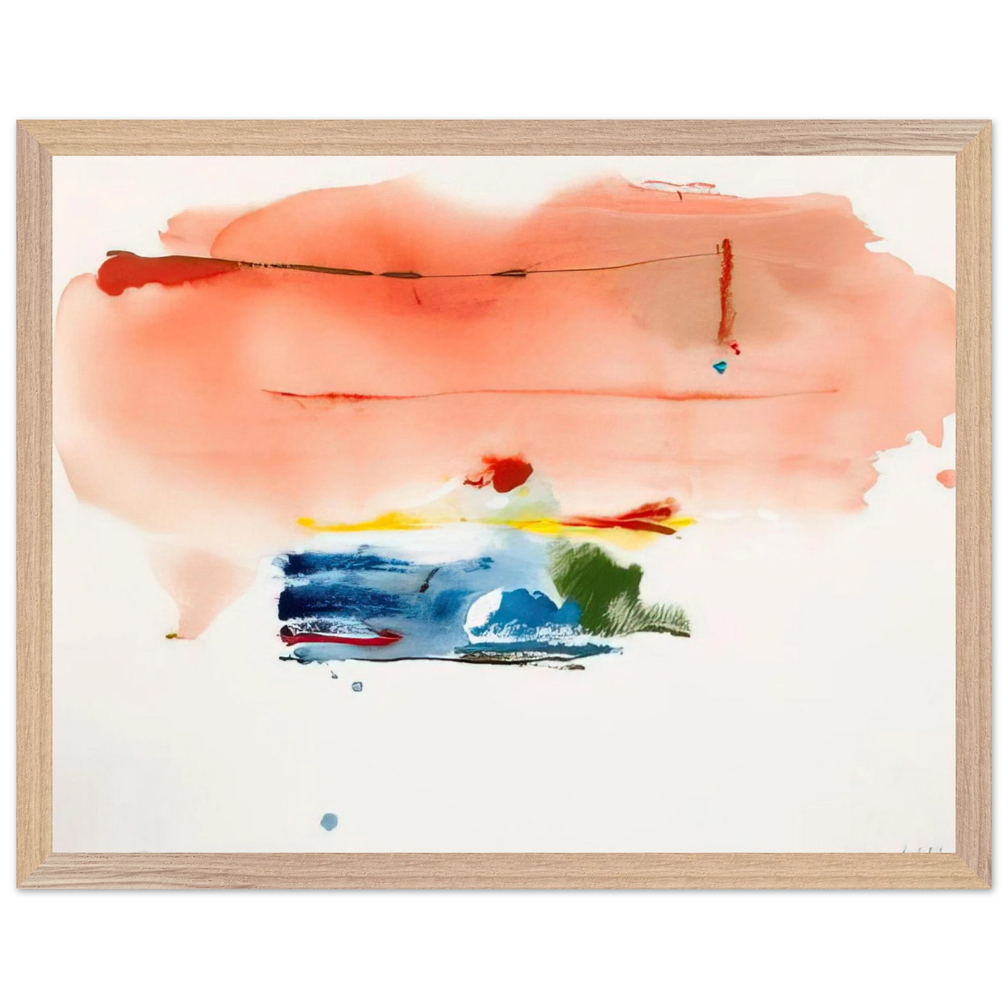 Helen Frankenthaler - Santa Fe II - 1986 Wall art - 45x60 cm / 18x24 inches - Premium Wooden Framed Poster With Fine Art Paper - White frame