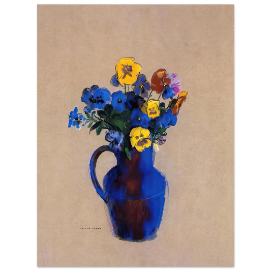 Odilon Redon - VASE OF FLOWERS PANSIES Fine Art Poster - Default Title