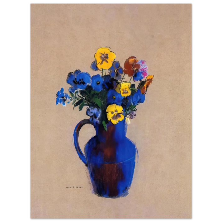 Odilon Redon - VASE OF FLOWERS PANSIES  75x100 cm / 30x40inches Fine Art Poster