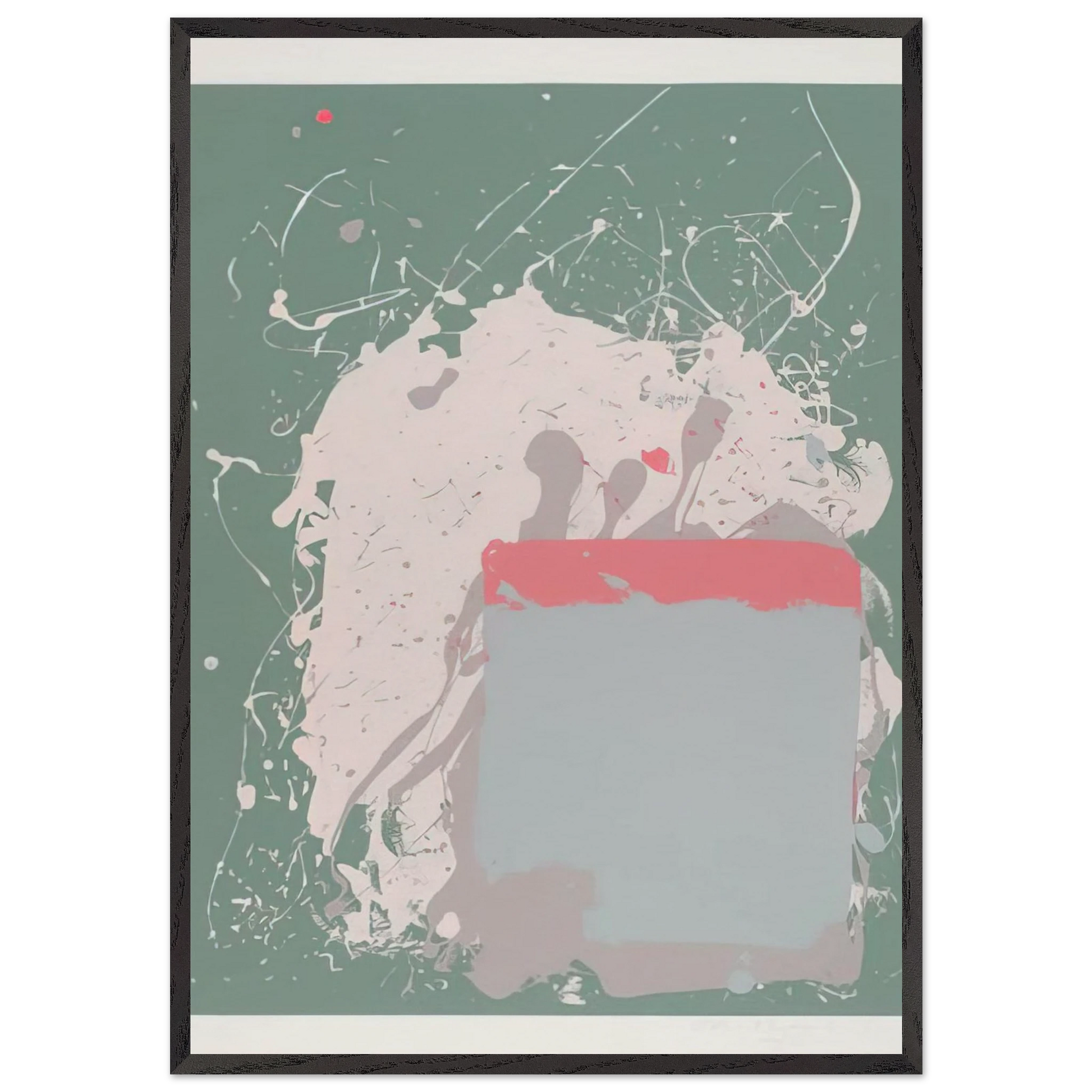 Grey  Blue on Green - 1971 - John Hoyland Framed Art Print – Black Wooden Frame - Default Title - -Framed Art Print