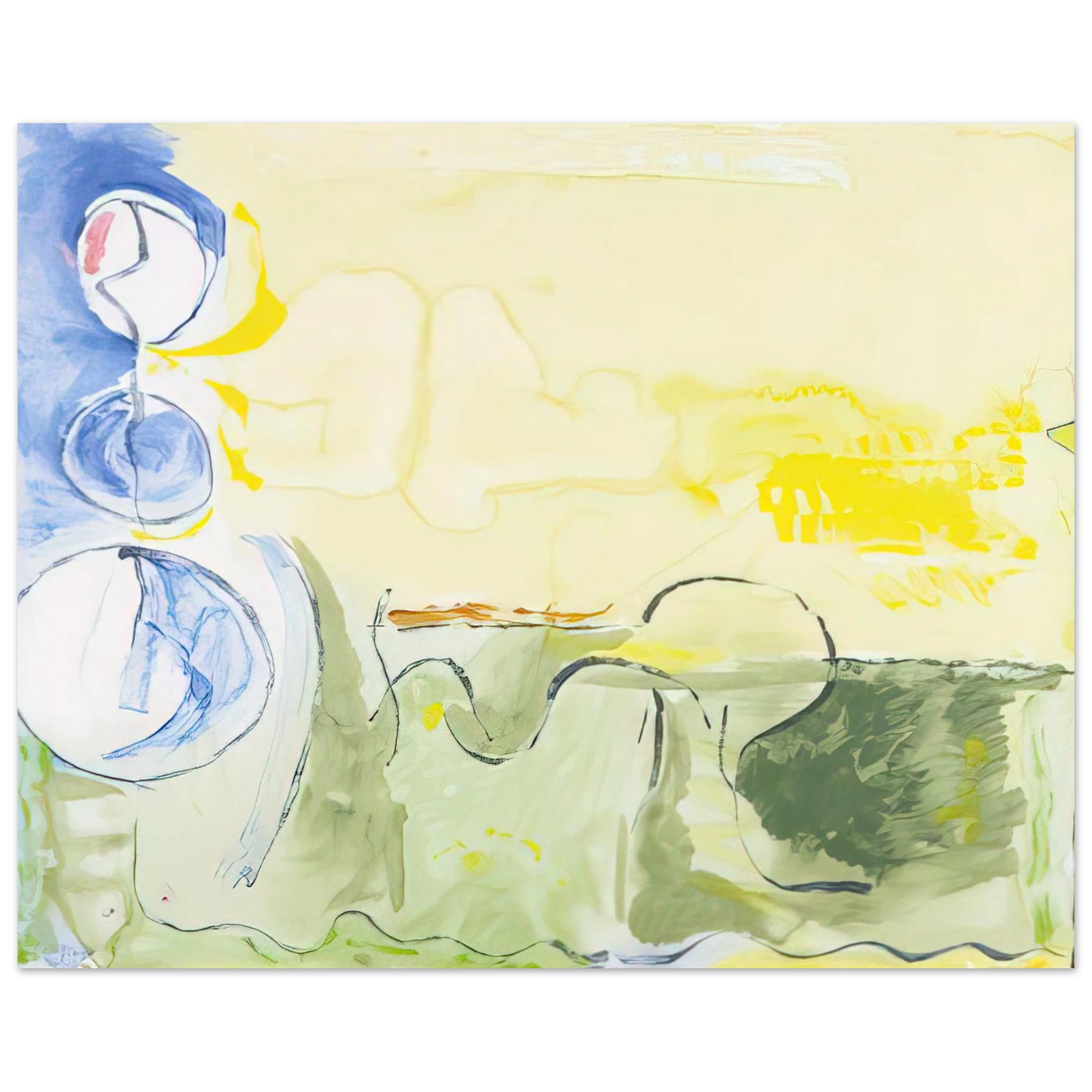 Helen Frankenthaler - Flotilla - 2006 Wall art - 50x70 cm / 20x28 inches - Premium Wooden Framed Poster With Fine Art Paper - White frame