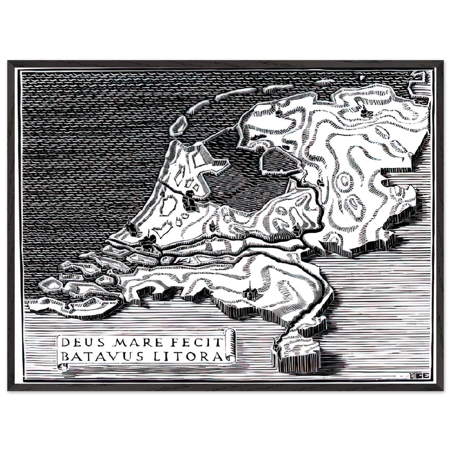 MC Escher - ESCHER (28) Wall Art - 21x29.7 cm / 8x12" - Premium Wooden Framed Poster With Fine Art Paper - White frame