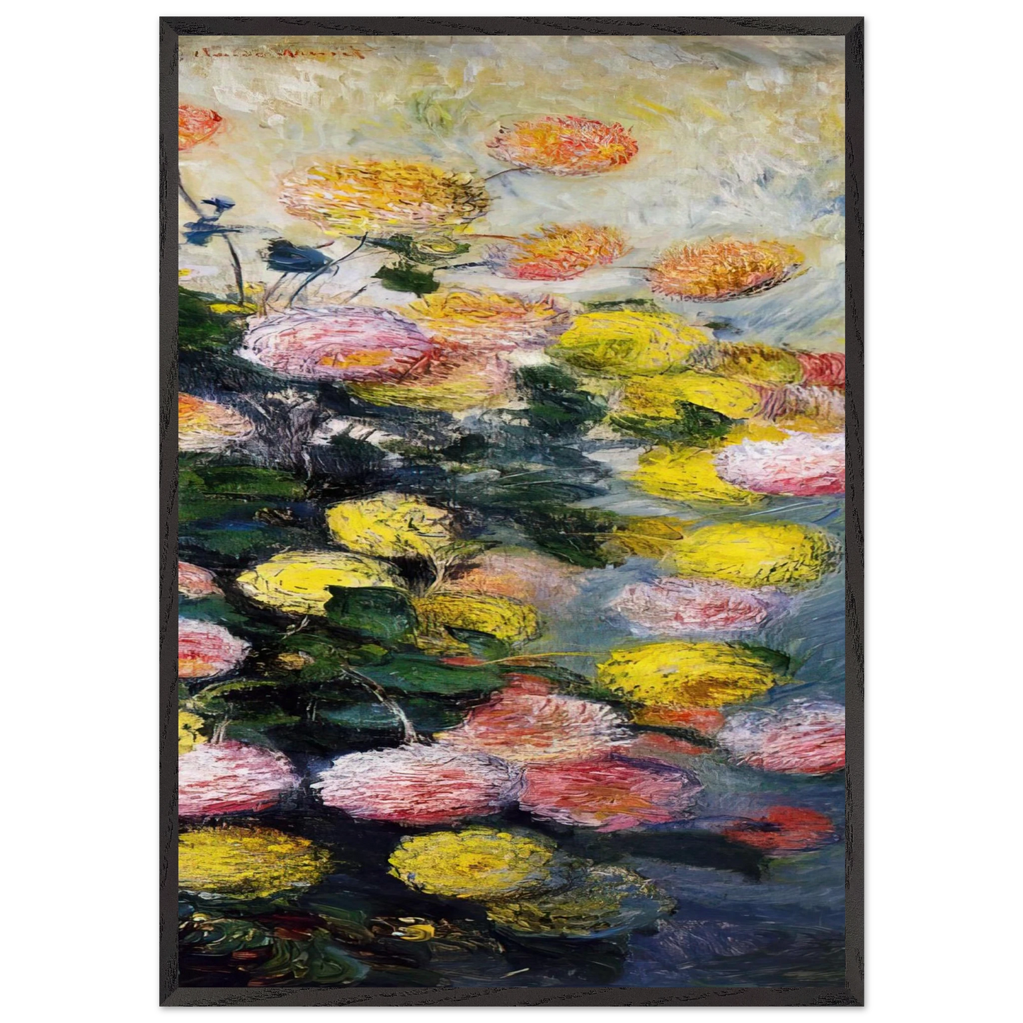 Dahlias 2 - claude monet Framed Art Print – Black Wooden Frame - Default Title - -Framed Art Print