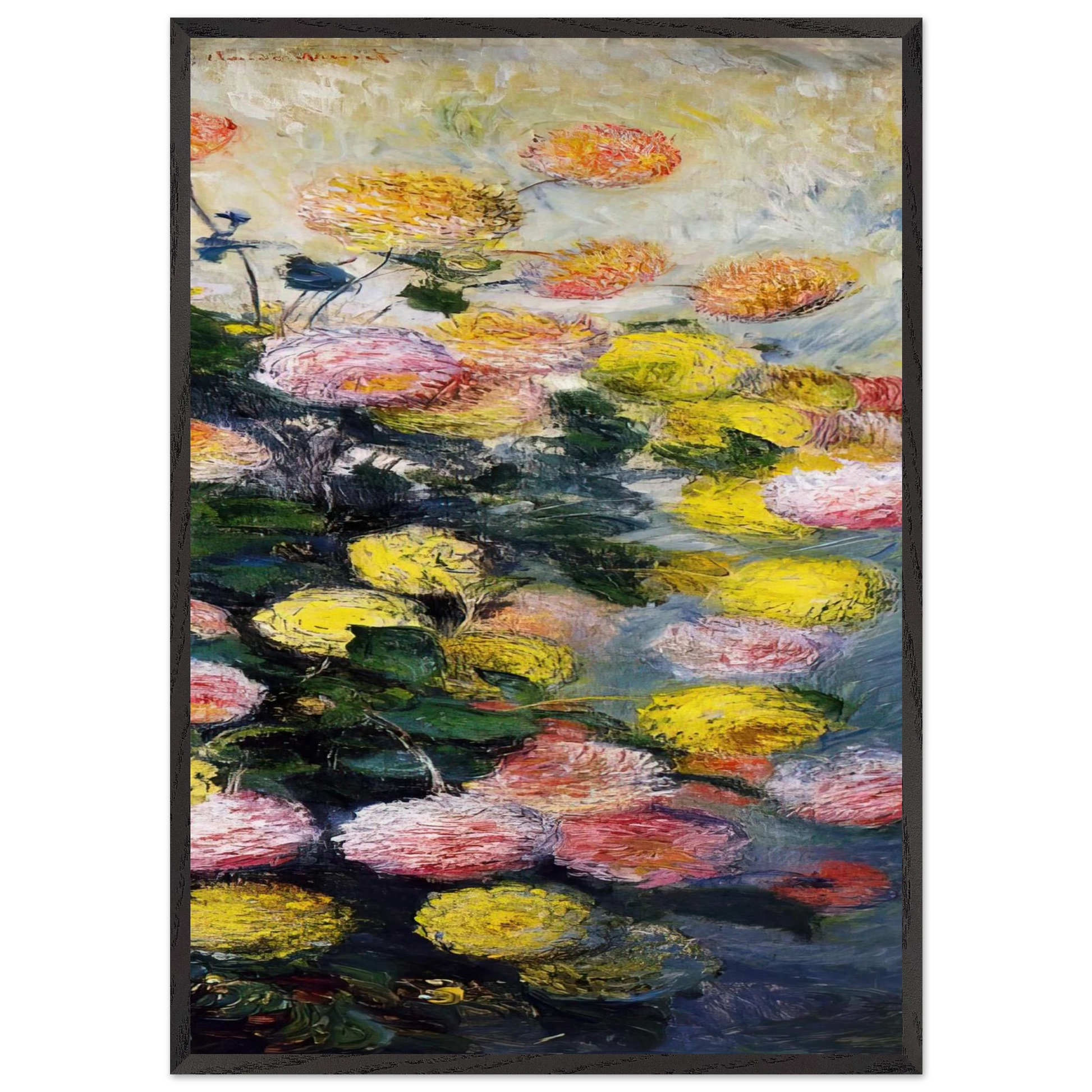 Dahlias 2 - claude monet Framed Art Print – Black Wooden Frame - Default Title - -Framed Art Print