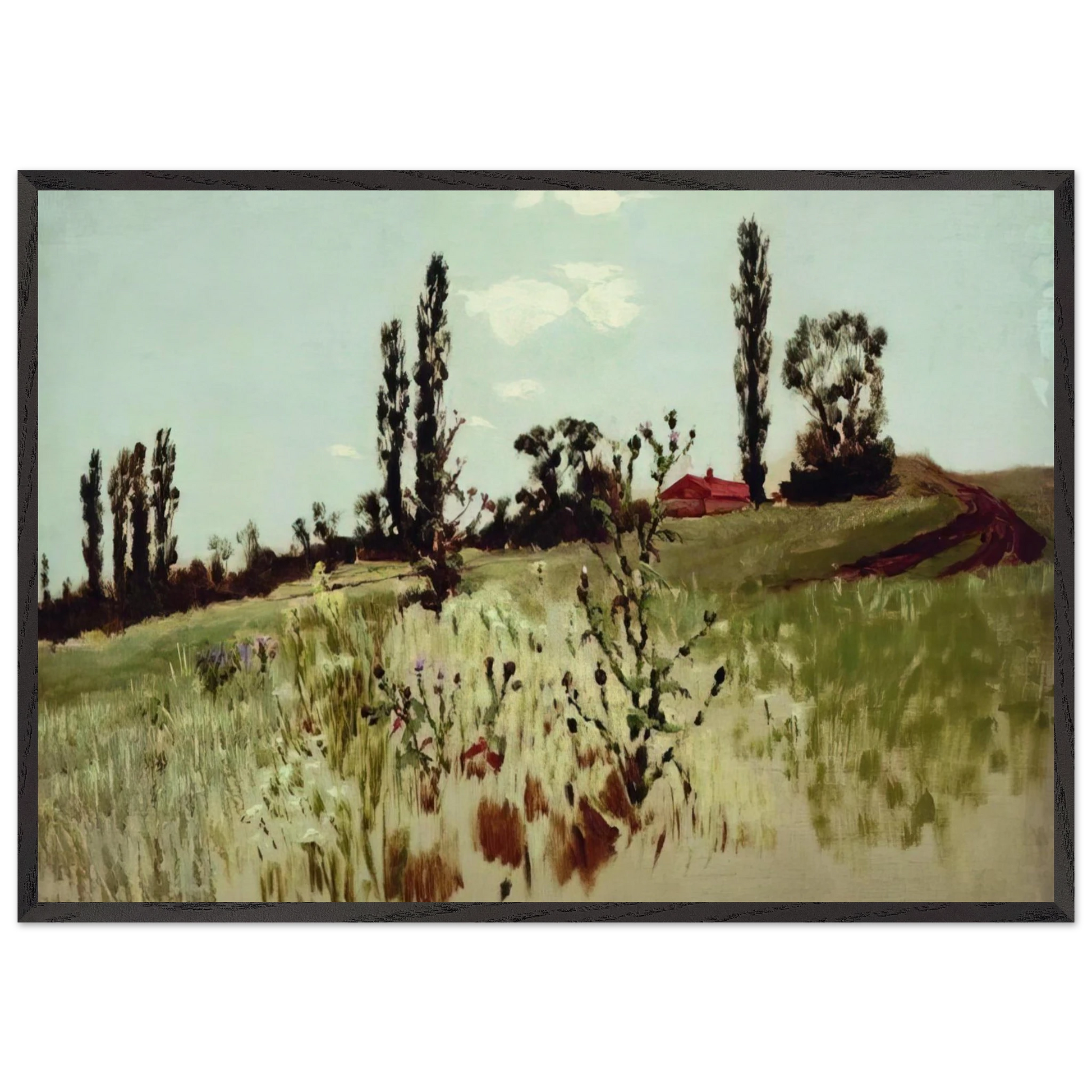 Poplar trees - Arkhyp Kuindzhi Framed Art Print – Black Wooden Frame - Default Title - -Framed Art Print