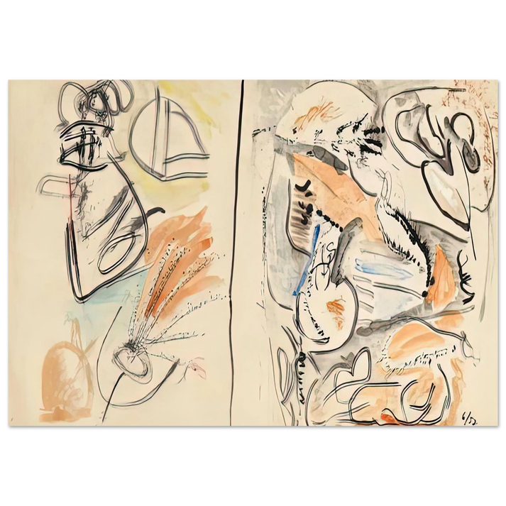 Helen Frankenthaler - Window Shade No. 2, 1952- Wall Art - 21x29.7 cm / 8x12" - Premium Wooden Framed Poster With Fine Art Paper-canvas - Wood frame