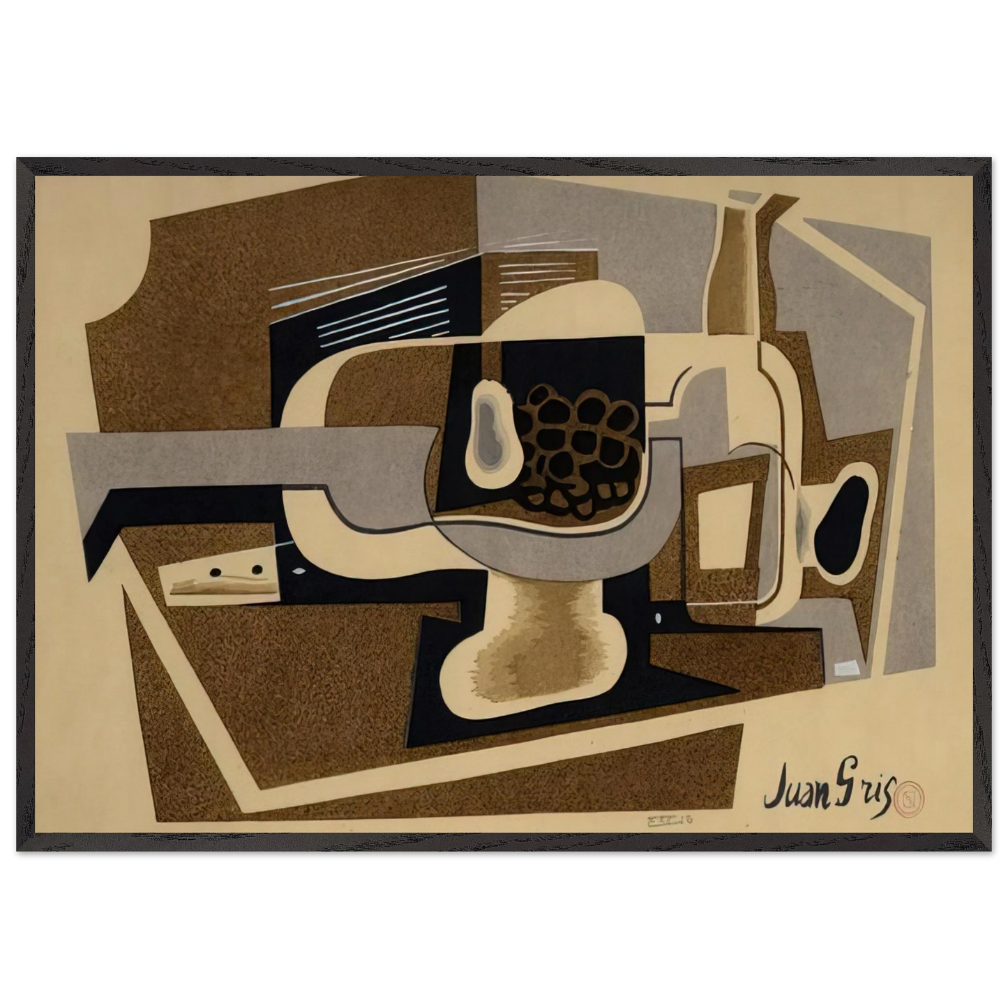 STILL LIFE 1922 - Juan Gris Framed Art Print – Black Wooden Frame - Default Title - -Framed Art Print