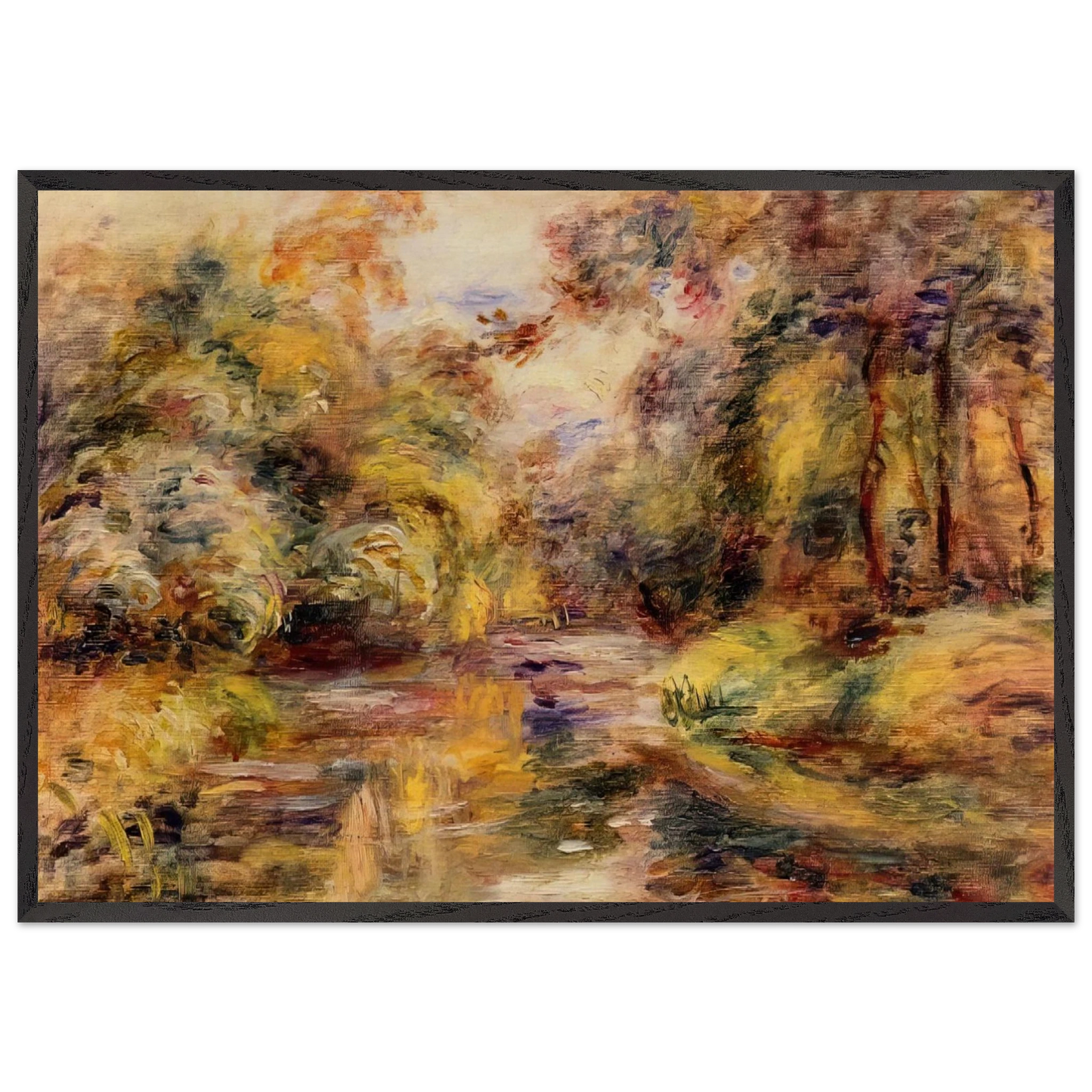 Little River - Pierre-Auguste Renoir 70x100 cm / 28x40 inches Framed Art Print – Black Wooden Frame