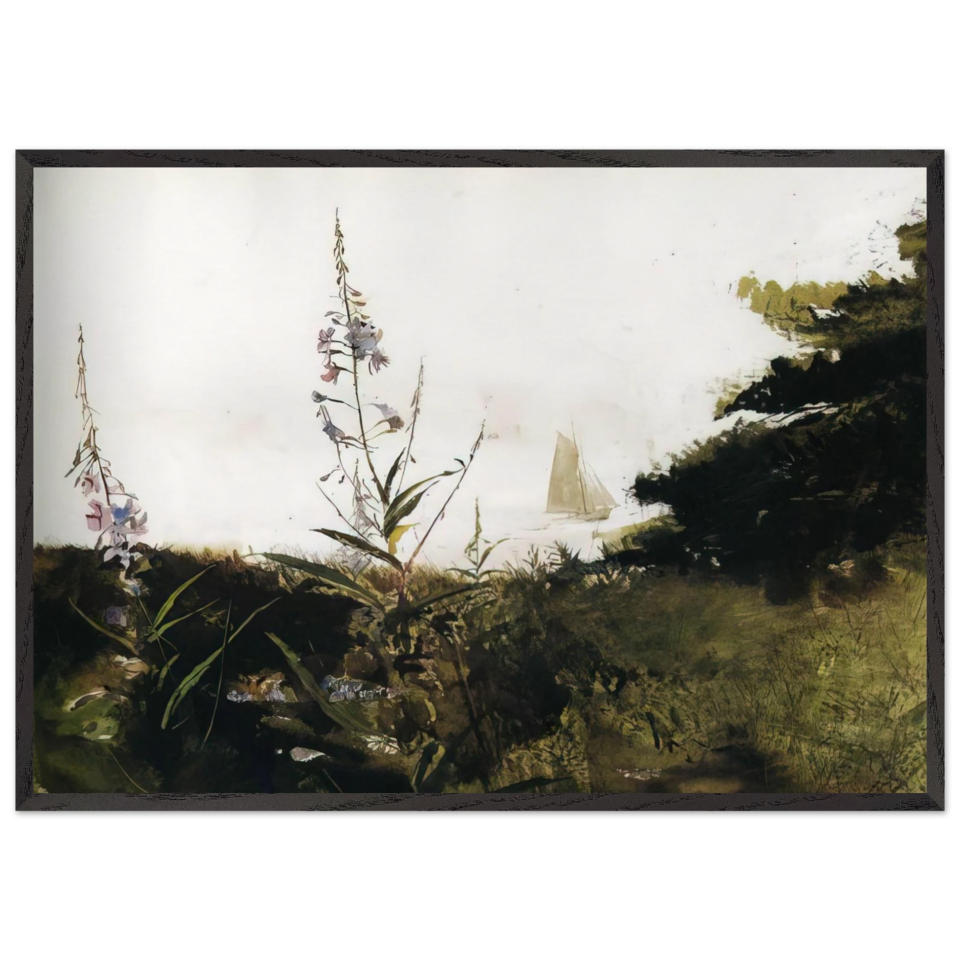 UNDER SAIL - Andrew Wyeth Framed Art Print – Black Wooden Frame - Default Title - -Framed Art Print