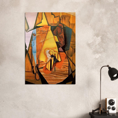 A MAN IN A CAFE 1914 - Juan Gris Brushed Aluminum Print - 70x100 cm / 28x40 inches | Juan Gris Aluminum Print | Juan Gris Prints