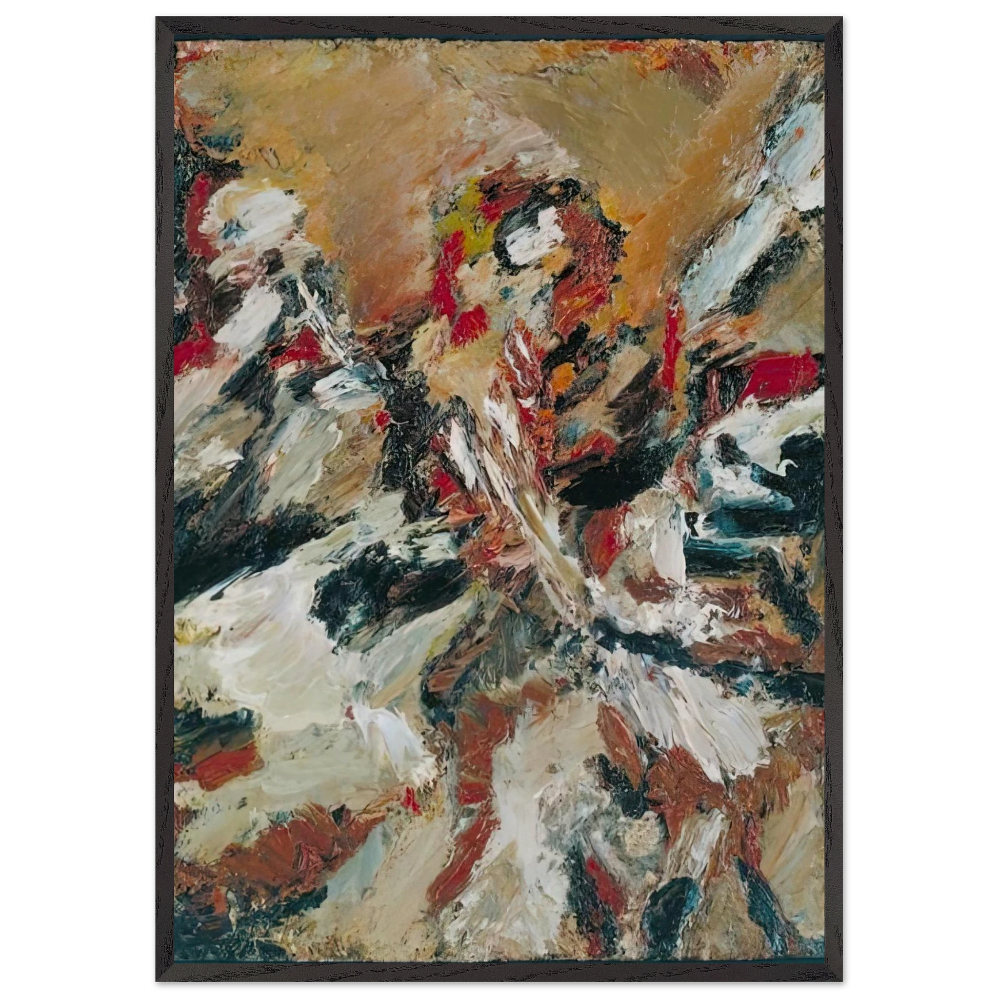 STUDY AFTER TITIAN I - Frank Auerbach Framed Art Print – Black Wooden Frame - Default Title - -Framed Art Print