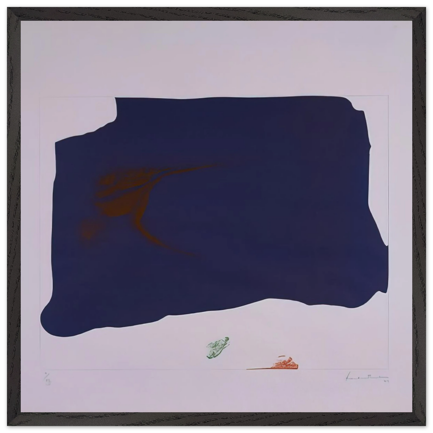 Helen Frankenthaler - Variation II on Mauve Corner - 1969 Wall art - 40x60 cm / 16x24 inches - Premium Wooden Framed Poster With Fine Art Paper - White frame