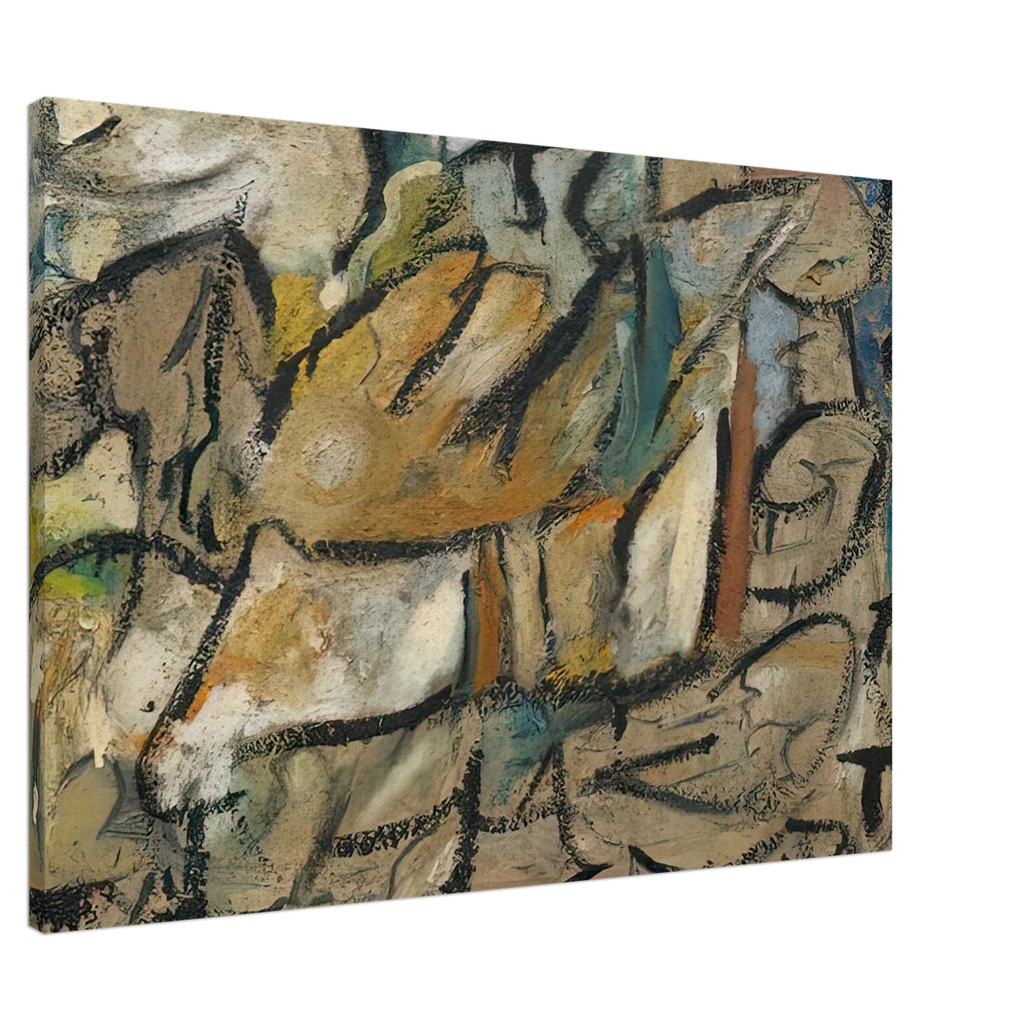 Helen Frankenthaler - August Weather, 1951- Wall Art - 60x80 cm / 24x32 inches - Premium Wooden Framed Poster With Fine Art Paper - White frame
