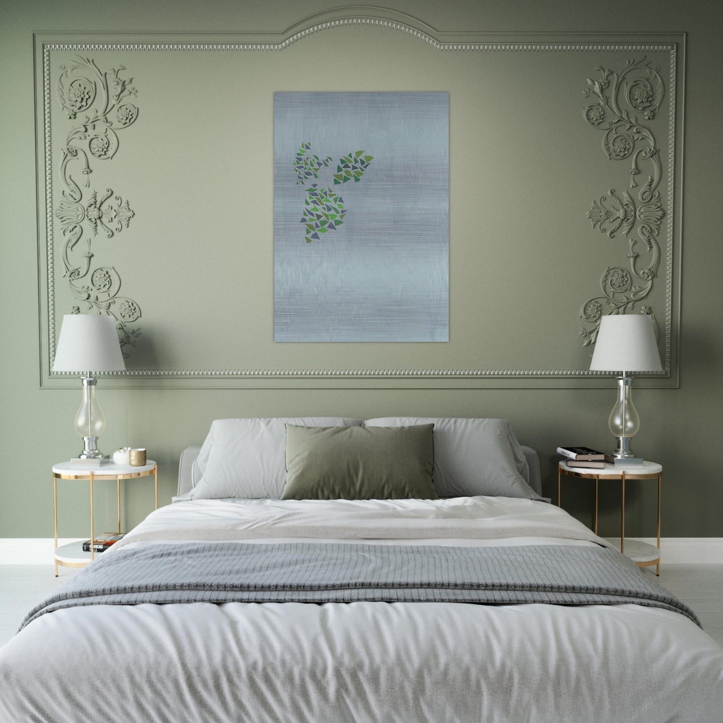 Colors on Blue - Post-Painterly Abstraction - Robert Goodnough Brushed Aluminum Print - 70x100 cm / 28x40 inches | Robert Goodnough Aluminum Print | Robert Goodnough Prints