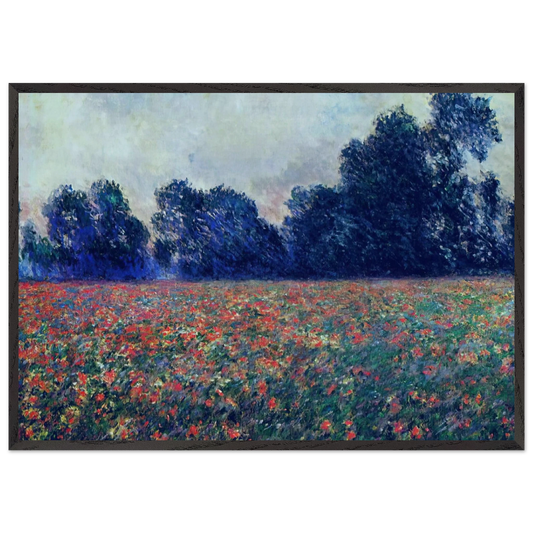 Poppies at Giverny - claude monet Framed Art Print – Black Wooden Frame - Default Title - -Framed Art Print