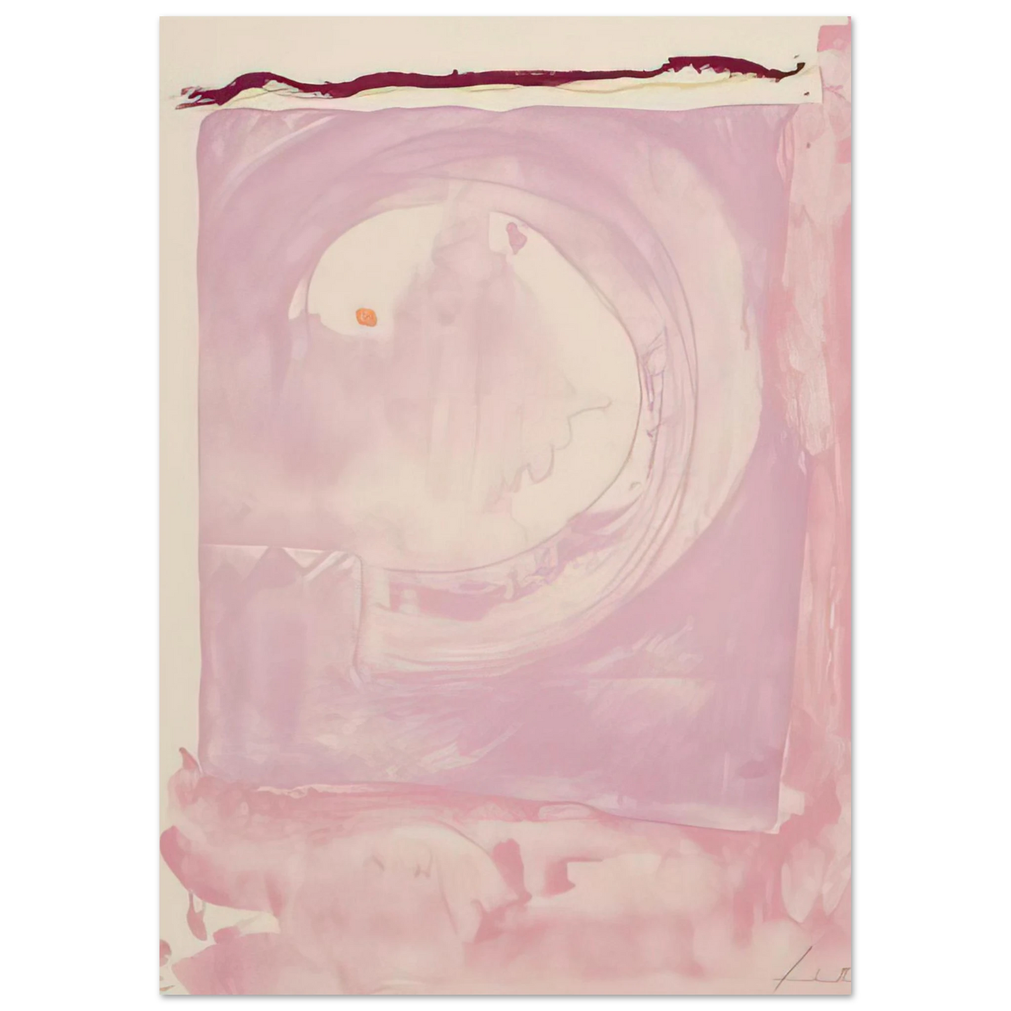 Helen Frankenthaler - Reflections IX - 1995 Wall art - 27x35 cm / 11x14 inches - Premium Wooden Framed Poster With Fine Art Paper - White frame