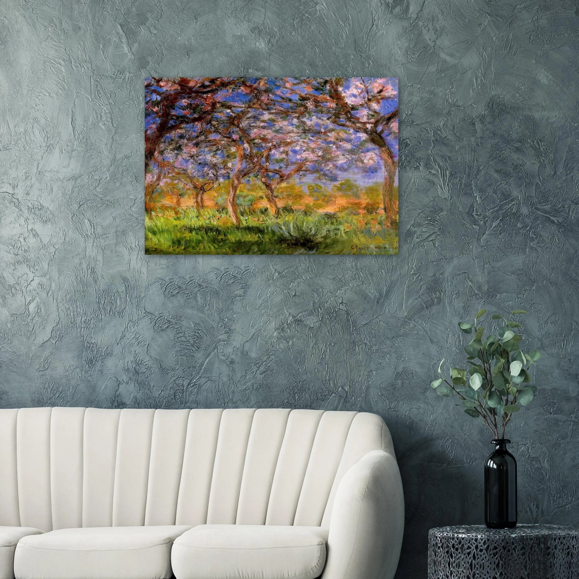 Giverny in Springtime - claude monet Brushed Aluminum Print - 70x100 cm / 28x40 inches | claude monet Aluminum Print | claude monet Prints