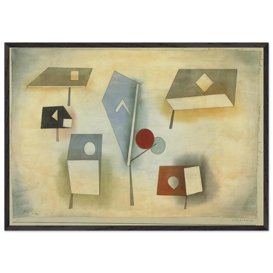 SIX SPECIES 1921 - Paul Klee 70x100 cm / 28x40 inches Framed Art Print – Black Wooden Frame