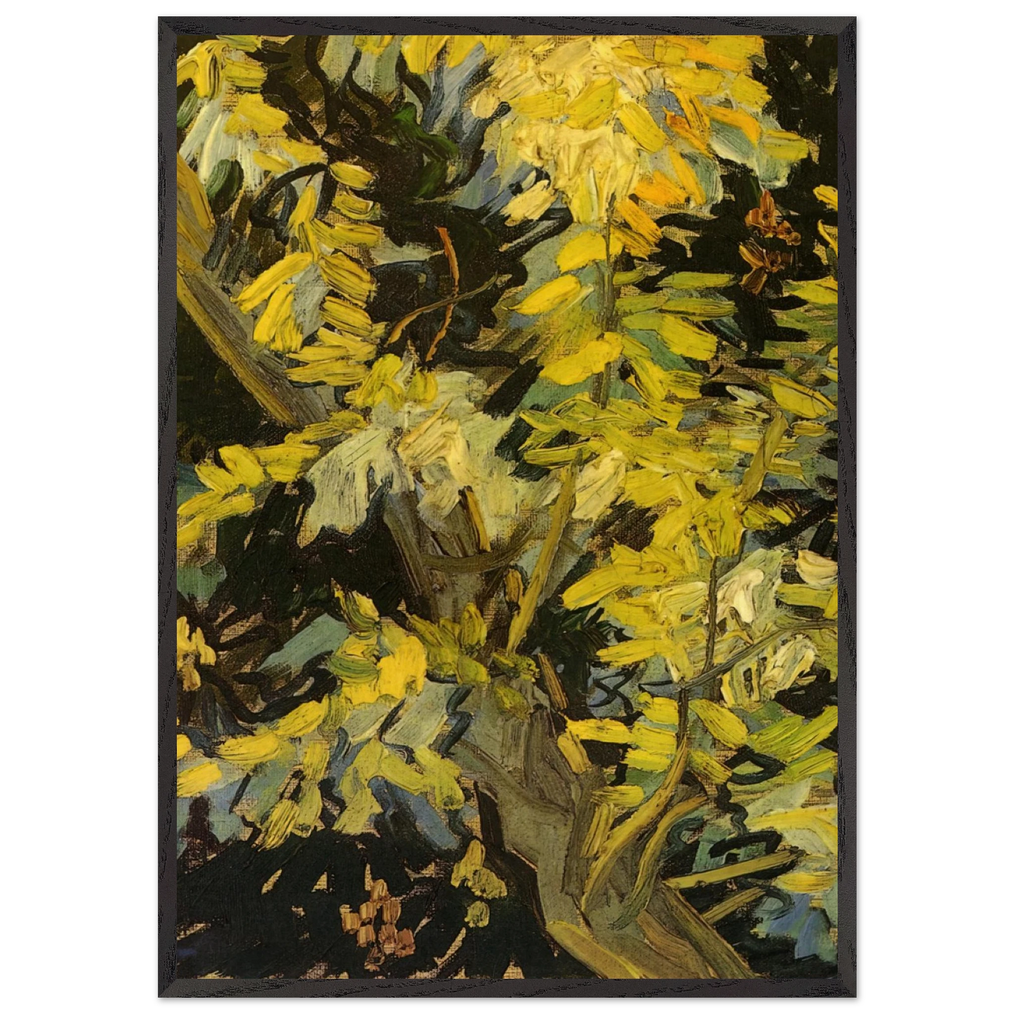 Blossoming Acacia Branches - Vincent van Gogh Framed Art Print – Black Wooden Frame - Default Title - -Framed Art Print