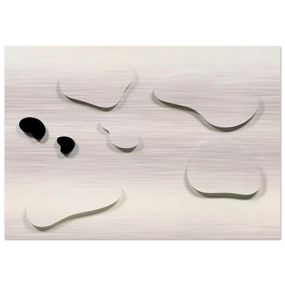 Constellation with 5 White Forms and 2 Black - Jean Arp Brushed Aluminum Print - 70x100 cm / 28x40 inches | Jean Arp Aluminum Print | Jean Arp Prints