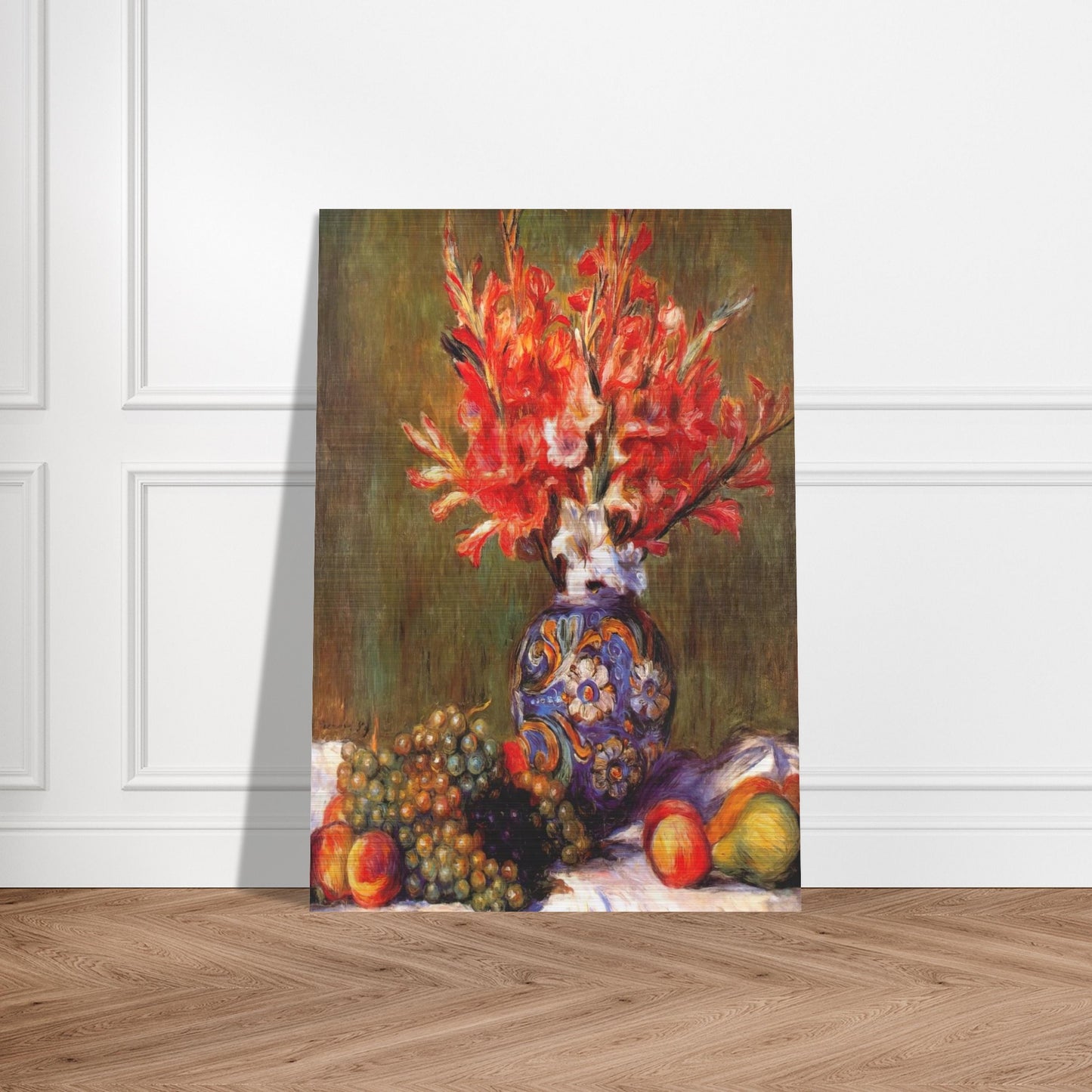 Still Life Flowers and Fruit - Pierre-Auguste Renoir Brushed Aluminum Print - 70x100 cm / 28x40 inches | Pierre-Auguste Renoir Aluminum Print | Pierre-Auguste Renoir Prints