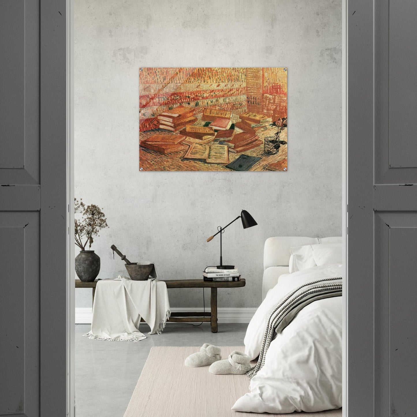 Still Life - French Novels and Rose - Vincent van Gogh Acrylic Print - 70x100 cm / 28x40″ inches
