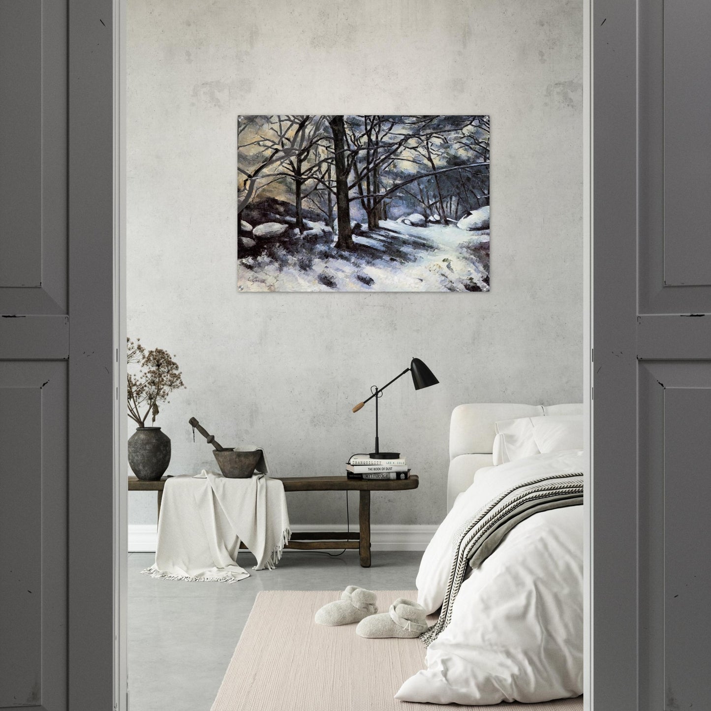 Melting Snow. Fontainbleau - Paul Cézanne Acrylic Print - 70x100 cm / 28x40″ inches