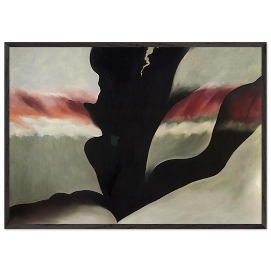 Black Place Green - Georgia OKeeffe 70x100 cm / 28x40 inches Framed Art Print – Black Wooden Frame