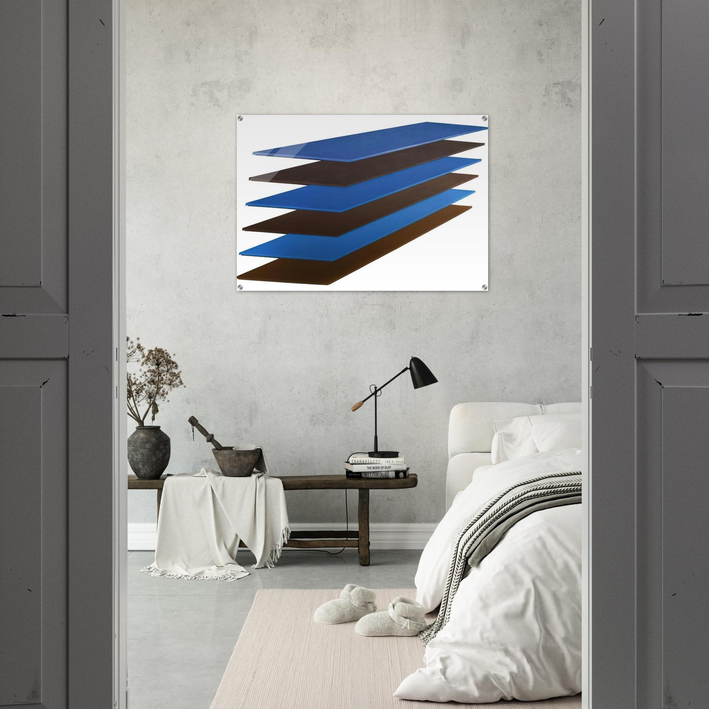 Brown and Blue Plank - 1968 - Thomas Downing Acrylic Print - 70x100 cm / 28x40″ inches | Thomas Downing Wall Art | Thomas Downing Prints