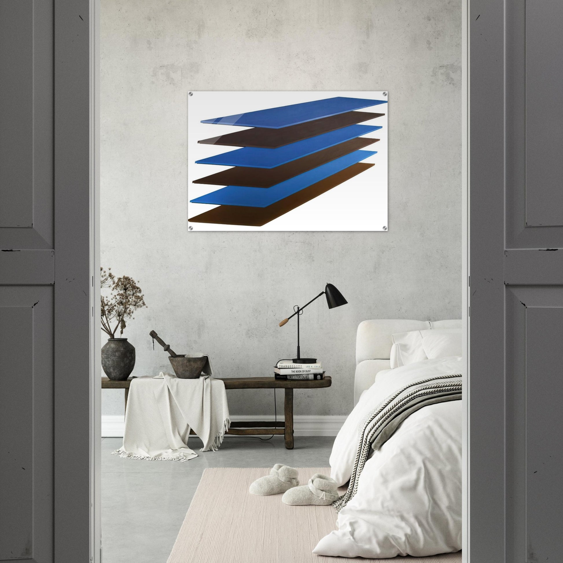 Brown and Blue Plank - 1968 - Thomas Downing Acrylic Print - 70x100 cm / 28x40″ inches | Thomas Downing Wall Art | Thomas Downing Prints