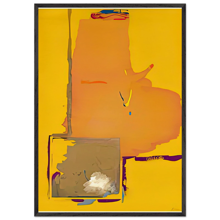 Mardi Gras 1987- - Helen Frankenthaler 70x100 cm / 28x40 inches Framed Art Print – Black Wooden Frame