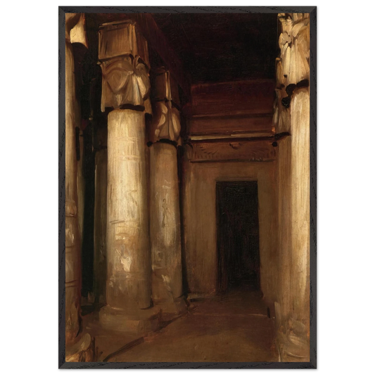 Temple of Denderah - John Singer Sargent 70x100 cm / 28x40 inches Framed Art Print – Black Wooden Frame