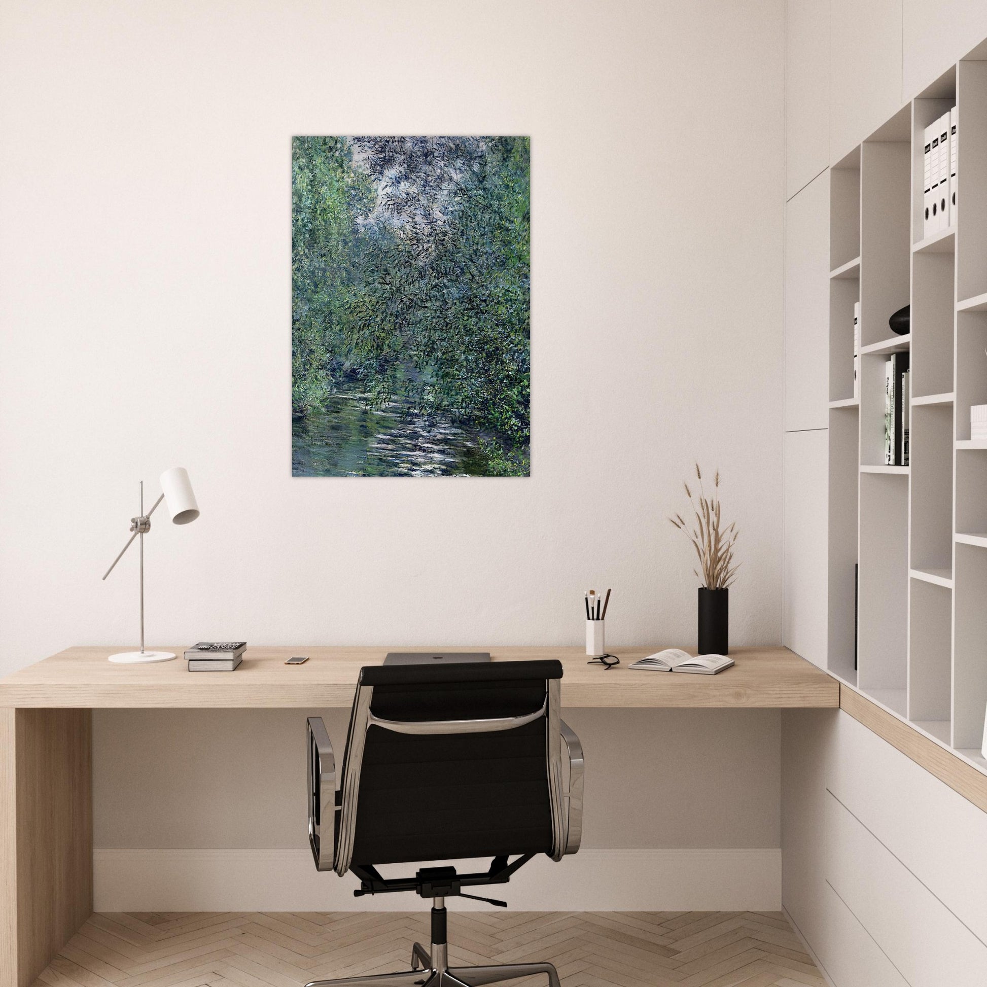 The Willows on the River - claude monet Brushed Aluminum Print - 70x100 cm / 28x40 inches | claude monet Aluminum Print | claude monet Prints