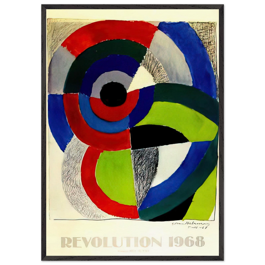 REVOLUTION AFFICHE - Sonia Delaunay 70x100 cm / 28x40 inches Framed Art Print – Black Wooden Frame